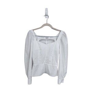 Storets long puff sleeve peplum fitted blouse‎ size M victorian cottage clean